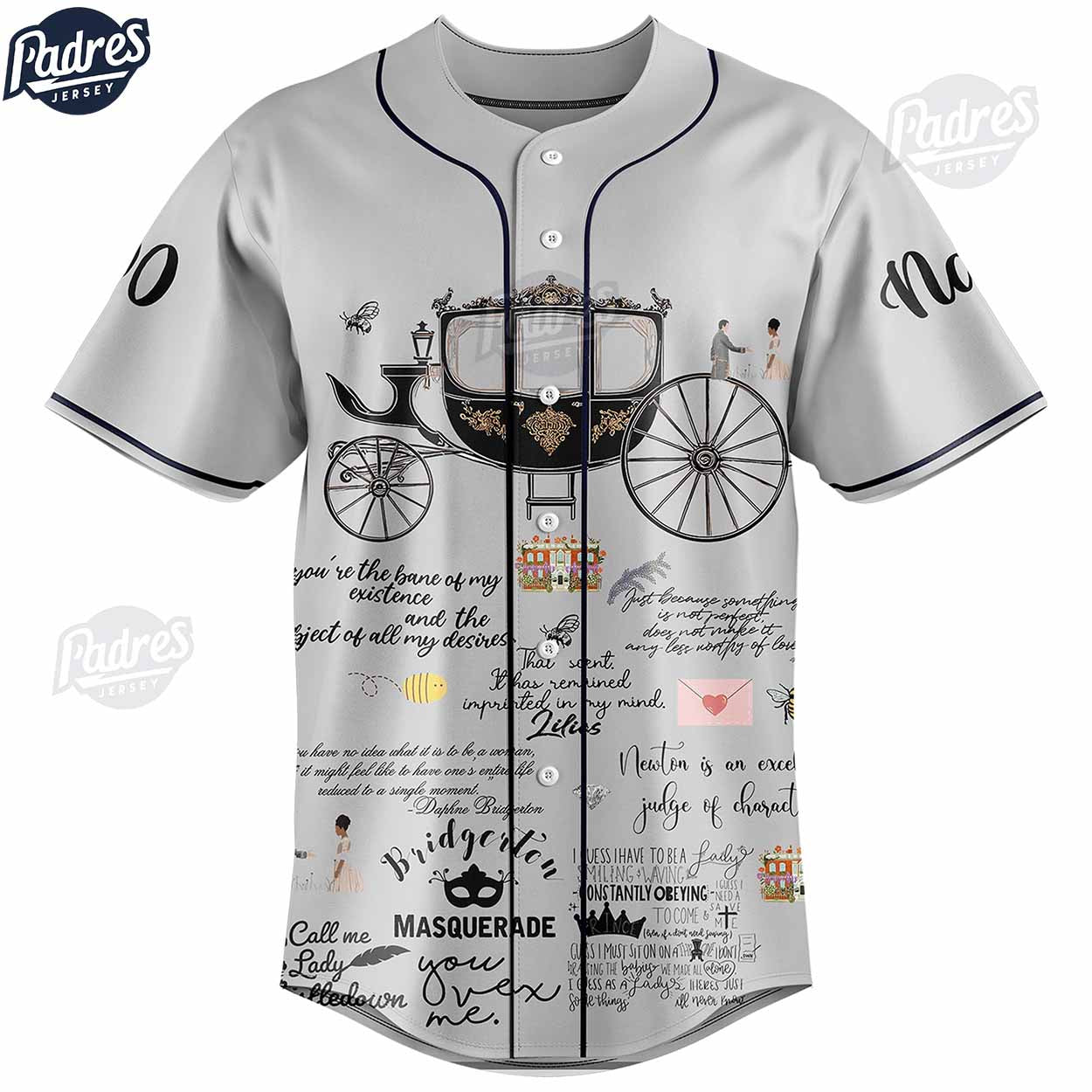Movie Bridgerton Pall Mall Custom Baseball Jersey - Padres Jersey Oasis: Elevate Your Baseball Style Game