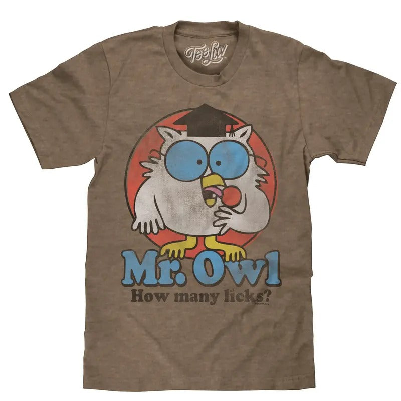 Mr. Owl How Many Licks? T-Shirt - Brown Hoodie, Sweatshirt | InkThreadWorks.com