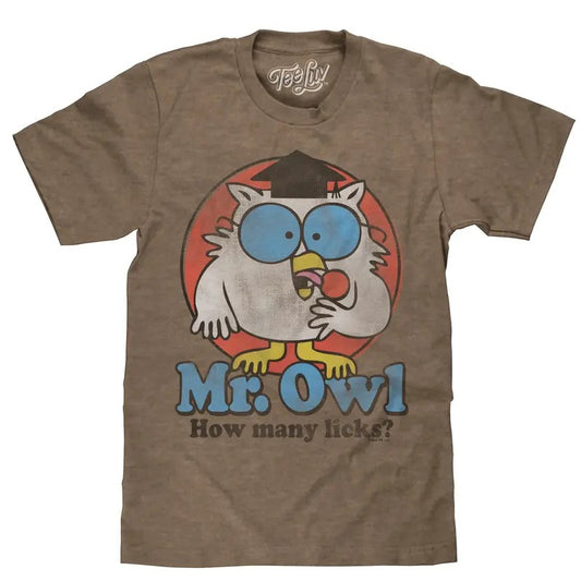 Mr. Owl How Many Licks? T-Shirt - Brown Hoodie, Sweatshirt | InkThreadWorks.com