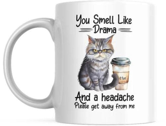 Mug Drama Funny Cat Coffee Ceramic Gift DRAMA Cup Stoneware Mug, Gift, Travel