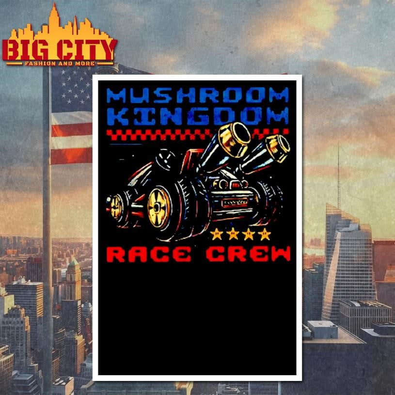 Mushroom Kingdom Motorsports Kart Race Crew Shirt