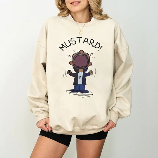 Mustard Song Kendrick T-shirt, TV Off Kendrick Graphic Shirt, GNX Album Merch For Fan, Casual Cotton Menswear Soft Tee