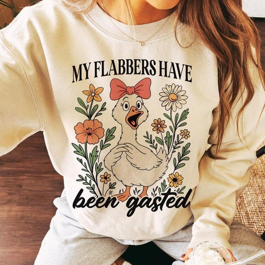 My Flabbers Have Been Gasted Funny Sweatshirt, Gag Gift Rude Goose Mood Snarky Animal Tee, Sarcastic Goose Humor Shirt,...