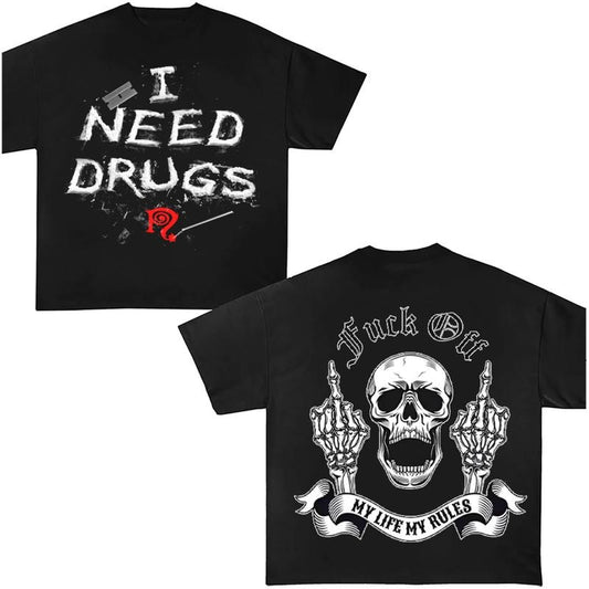 My Life My Rules Y2K Clothing Tshirt Graphic Tee Cotton Unisex Top Streetwear