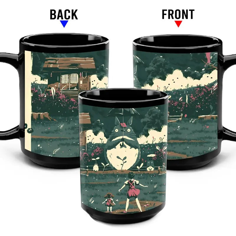 My Neighbor Totoro Ceramic Mug, Ghibli Movie Tea Cup for Anime Fans, 11oz 15oz, Studio Ghibli Gift, Cute Totoro Coffee Mug