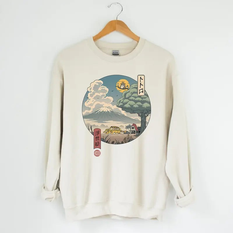 My Neighbor Totoro Sweatshirt, Studio Ghibli Shirt, Spirited Away, Miyazaki Hayao, Studio Ghibli Fans, Anime Christmas...