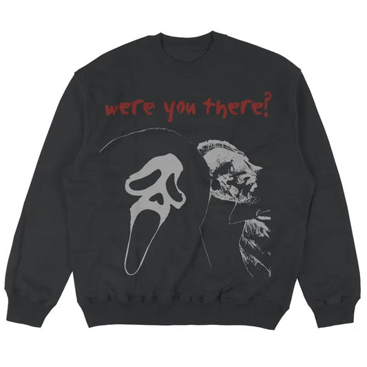 Scream/Myers "Were You There" Sweatshirt, Michael Myers Shirt, Ghostface Shirt, Scream Movie Shirt, Halloween Movie Graphic Tee, Spooky Season, Halloween Party, Horror Halloween Movie Shirt, Halloween Gift, Fall Seasona Menswear Hoodie