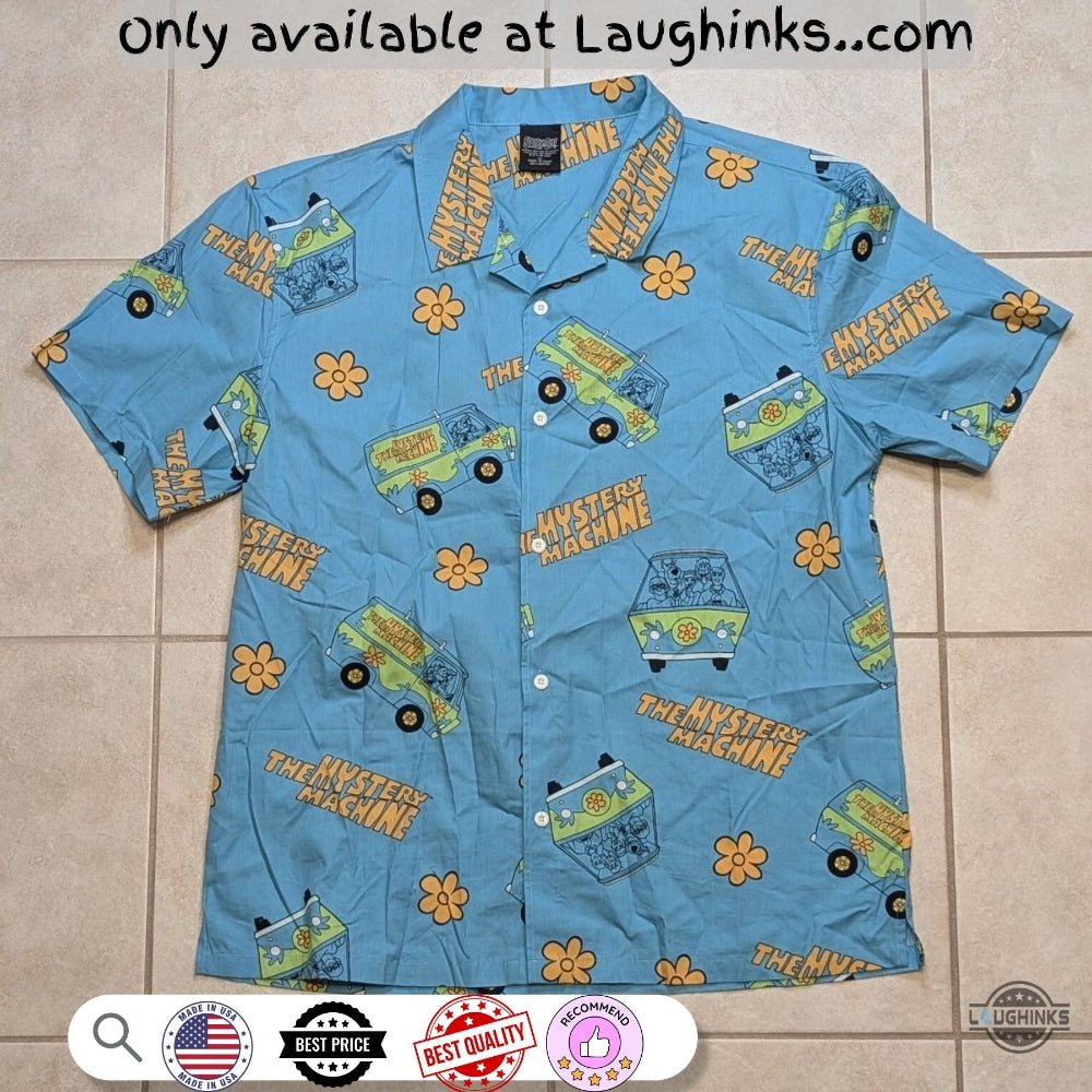 Mystery Machine Scooby Doo Blue Hawaiian Shirt
