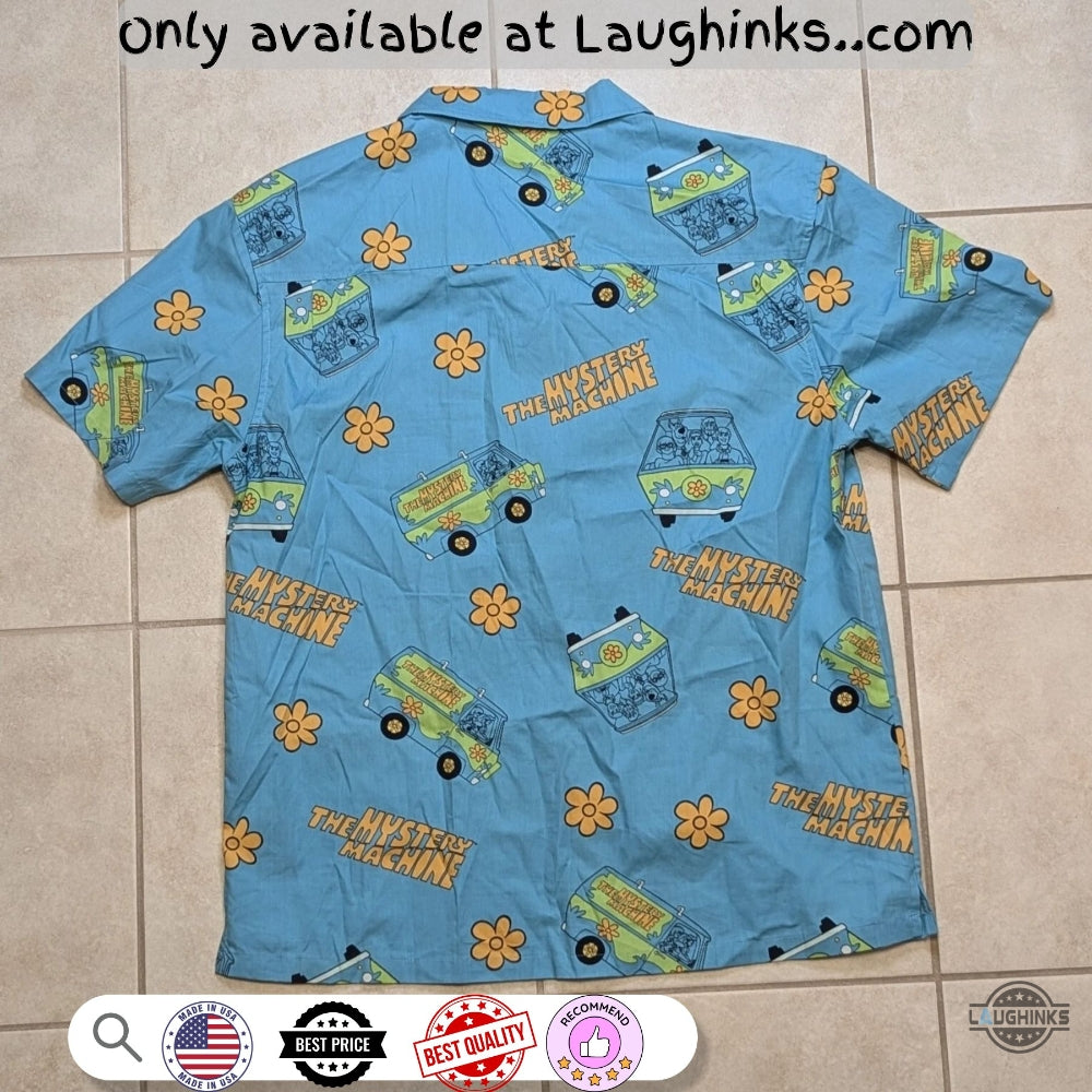 Mystery Machine Scooby Doo Blue Hawaiian Shirt