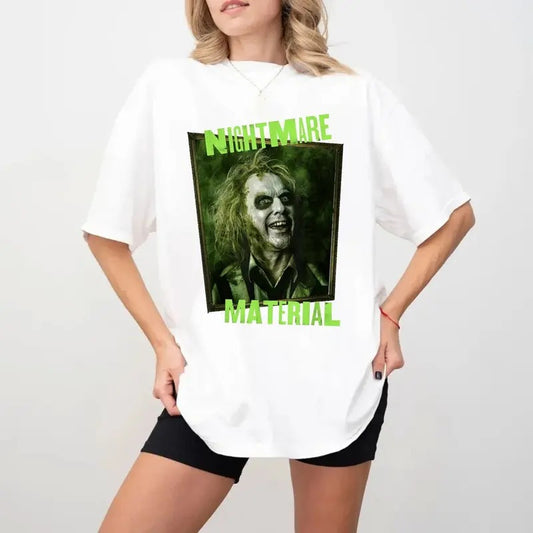 N3ver Trust The Liv1ng Tshirt, Halloween Be3tle Movies Shirt, Betelgeuse Shirt, Retro Horror Characters, Unisex Short Sleeve Tee, Casual Clothing