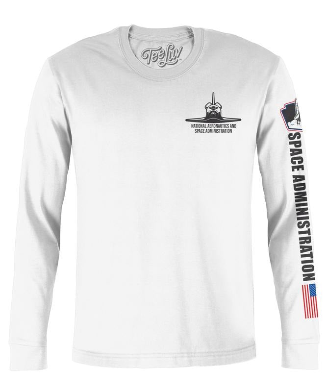 NASA Shuttle Long Sleeve T-Shirt - White Hoodie, Sweatshirt | InkThreadWorks.com