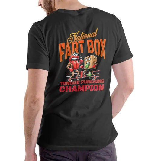 NATIONAL FART BOX TONGUE PUNCHING CHAMPION T Shirt, Unisex Cotton Menswear Stylish