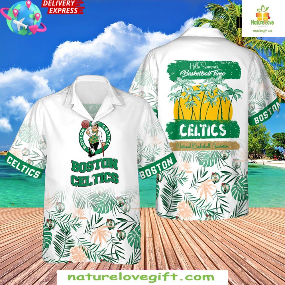 Boston Celtics Hawaiian Shirt NBA Baseball Time Aloha Style