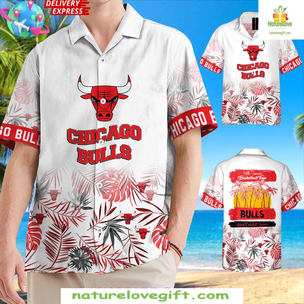 Chicago Bulls Hawaiian Shirt NBA Baseball Time Aloha Style