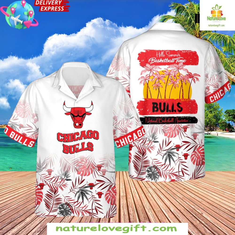 Chicago Bulls Hawaiian Shirt NBA Baseball Time Aloha Style