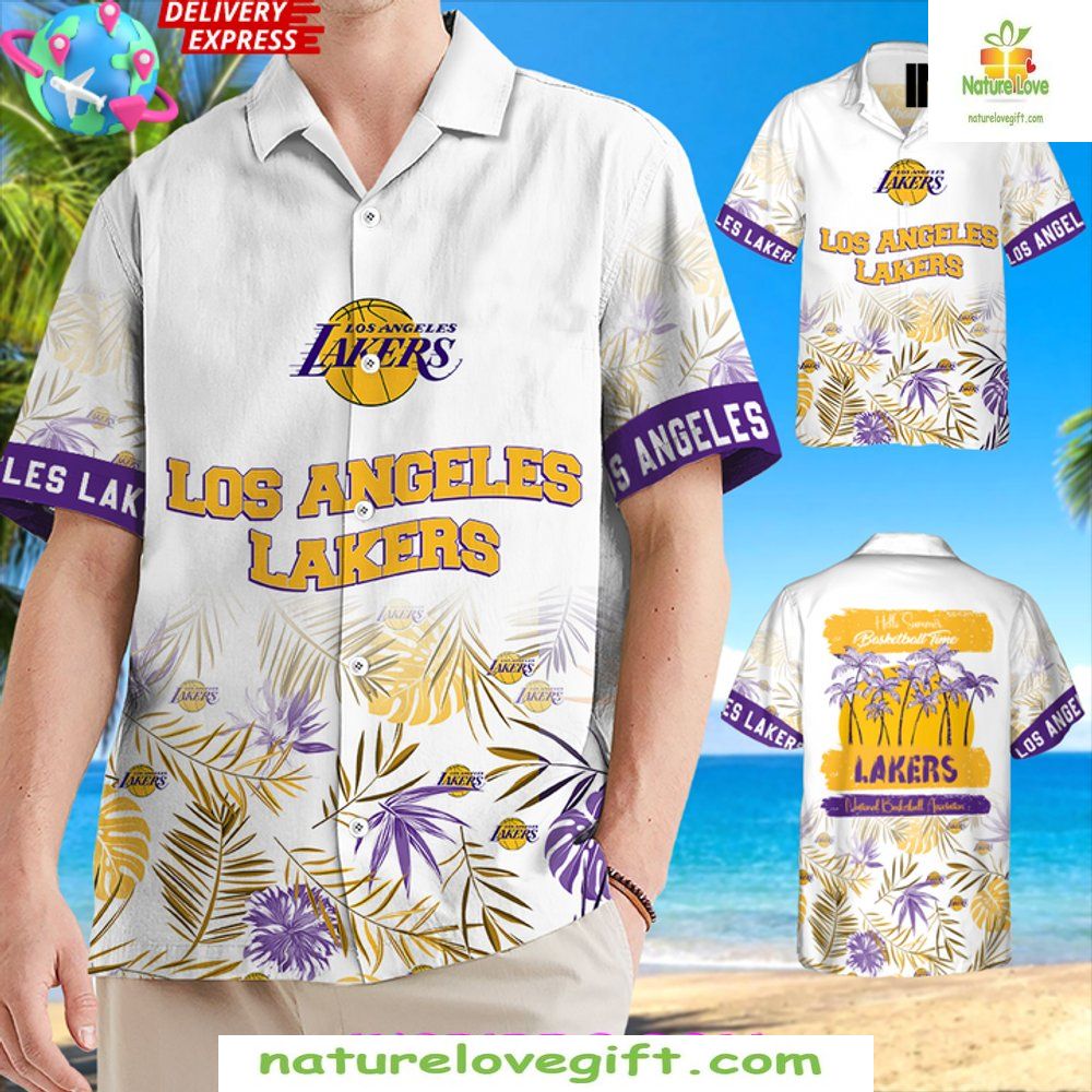 Los Angeles Lakers Hawaiian Shirt NBA Baseball Time