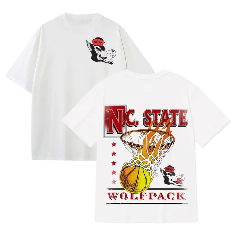 NC State Wolfpack basketball hoop shirt football shirt Hoodie, Sweatshirt | InkThreadWorks.com