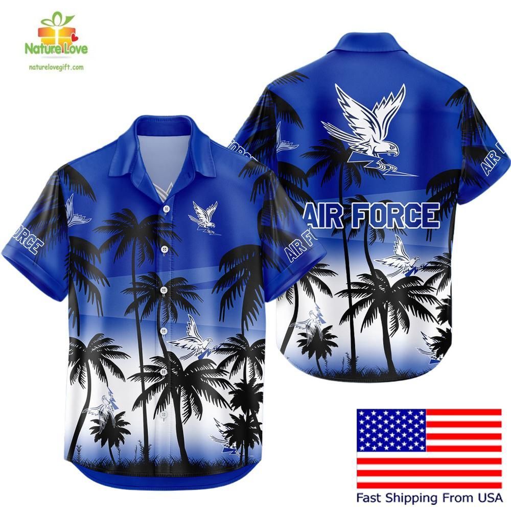 Air Force Falcons Hawaiian Shirt Tropical Coconut Forest Fan Gear