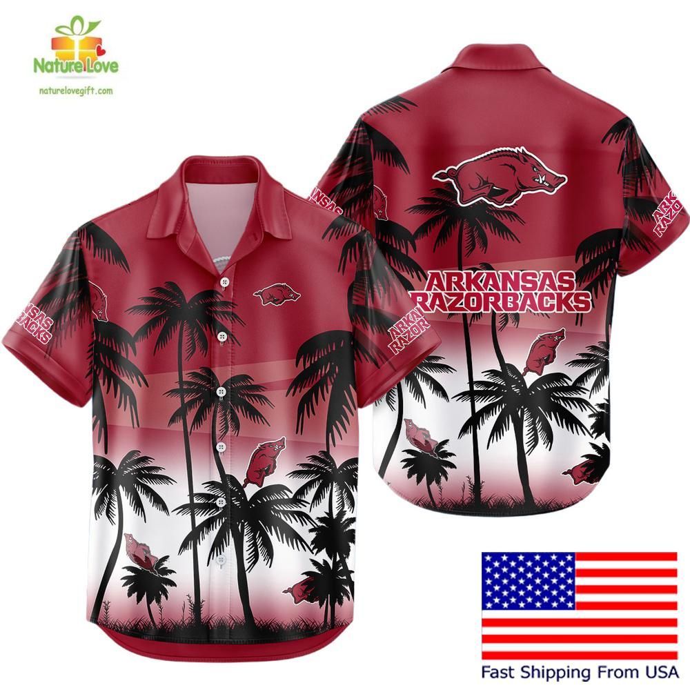 Arkansas Razorbacks Hawaiian Shirt NCAA Tropical Coconut Forest Fan