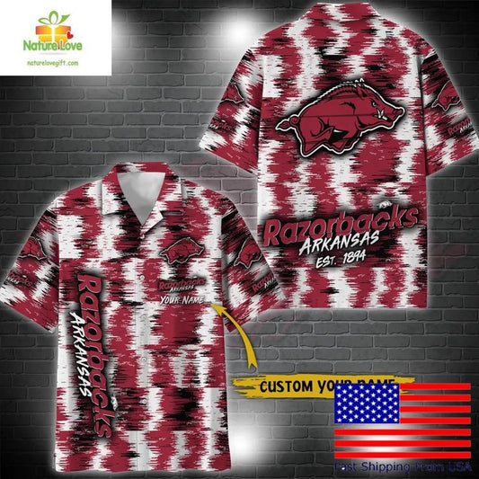 Arkansas Razorbacks Ikat Hawaiian Shirt for Fans