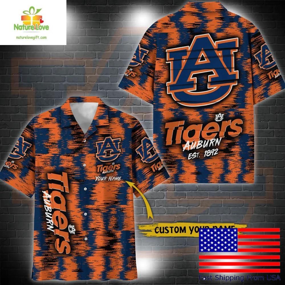 Auburn Tigers NCAA Hawaiian Shirt Custom Ikat Design