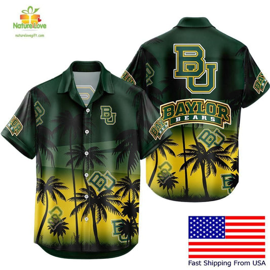 Baylor Bears Hawaiian Shirt NCAA Tropical Coconut Forest Fan Apparel