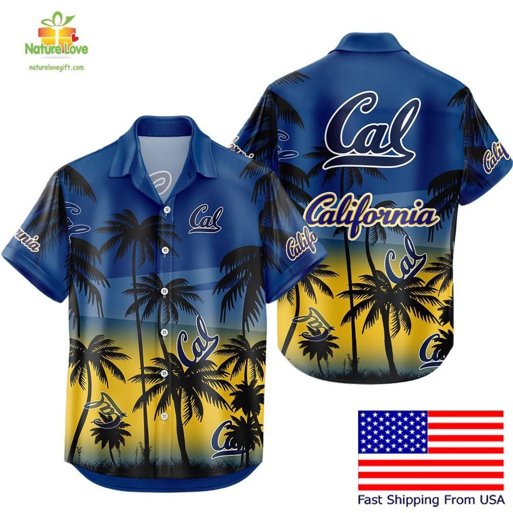 California Golden Bears Hawaiian Shirt Tropical Coconut Forest Fan