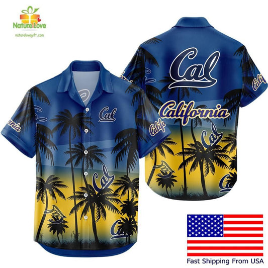 California Golden Bears Hawaiian Shirt Tropical Coconut Forest Fan