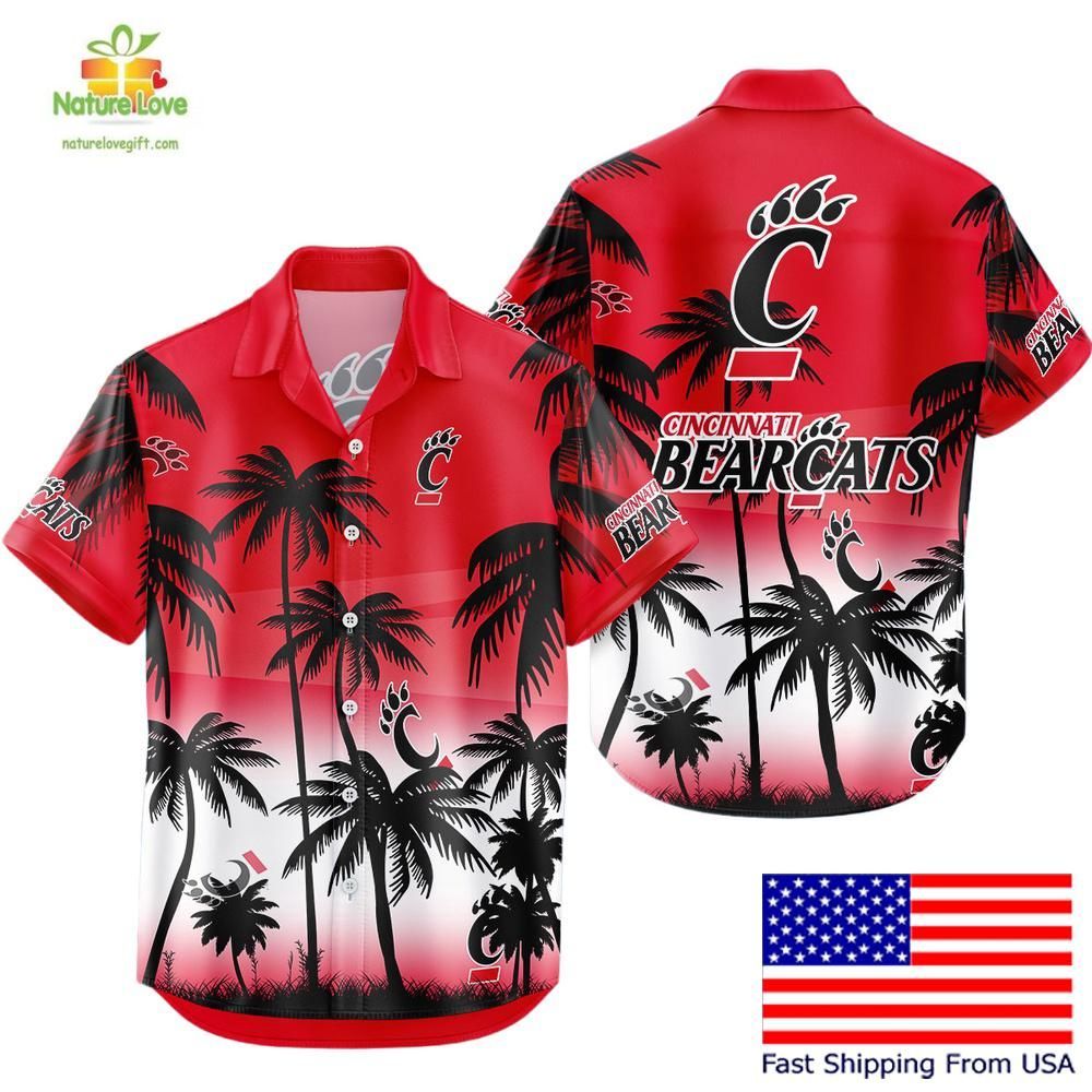 Cincinnati Bearcats Hawaiian Shirt Tropical Coconut Forest Fan Gear
