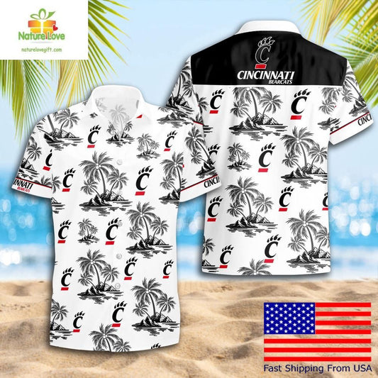 NCAA Cincinnati Bearcats Hawaiian Shirt Coconut Tree Logo Summer