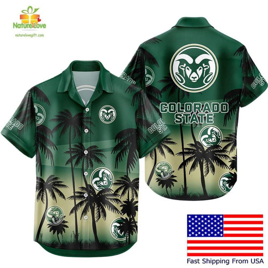 Colorado State Rams Hawaiian Shirt Tropical Coconut Forest Fan Gear