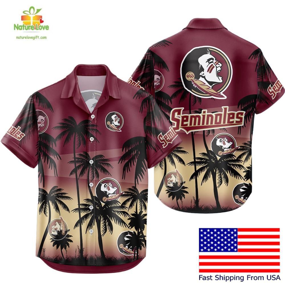 Florida State Seminoles Hawaiian Shirt Coconut Forest Tropical Fan Gear