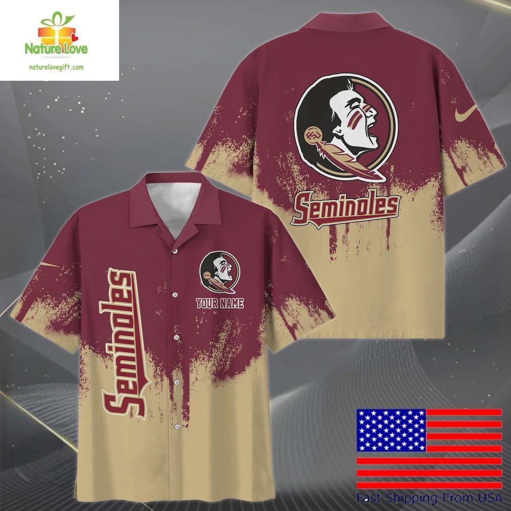 Florida State Seminoles Hawaiian Shirt Paint Splatter Fan Gift