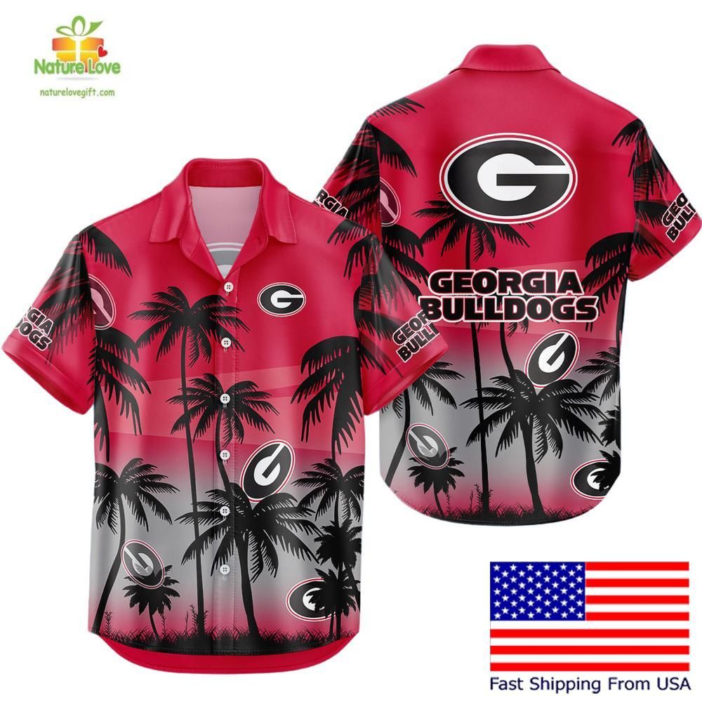 Georgia Bulldogs Hawaiian Shirt Tropical Coconut Forest Fan Apparel