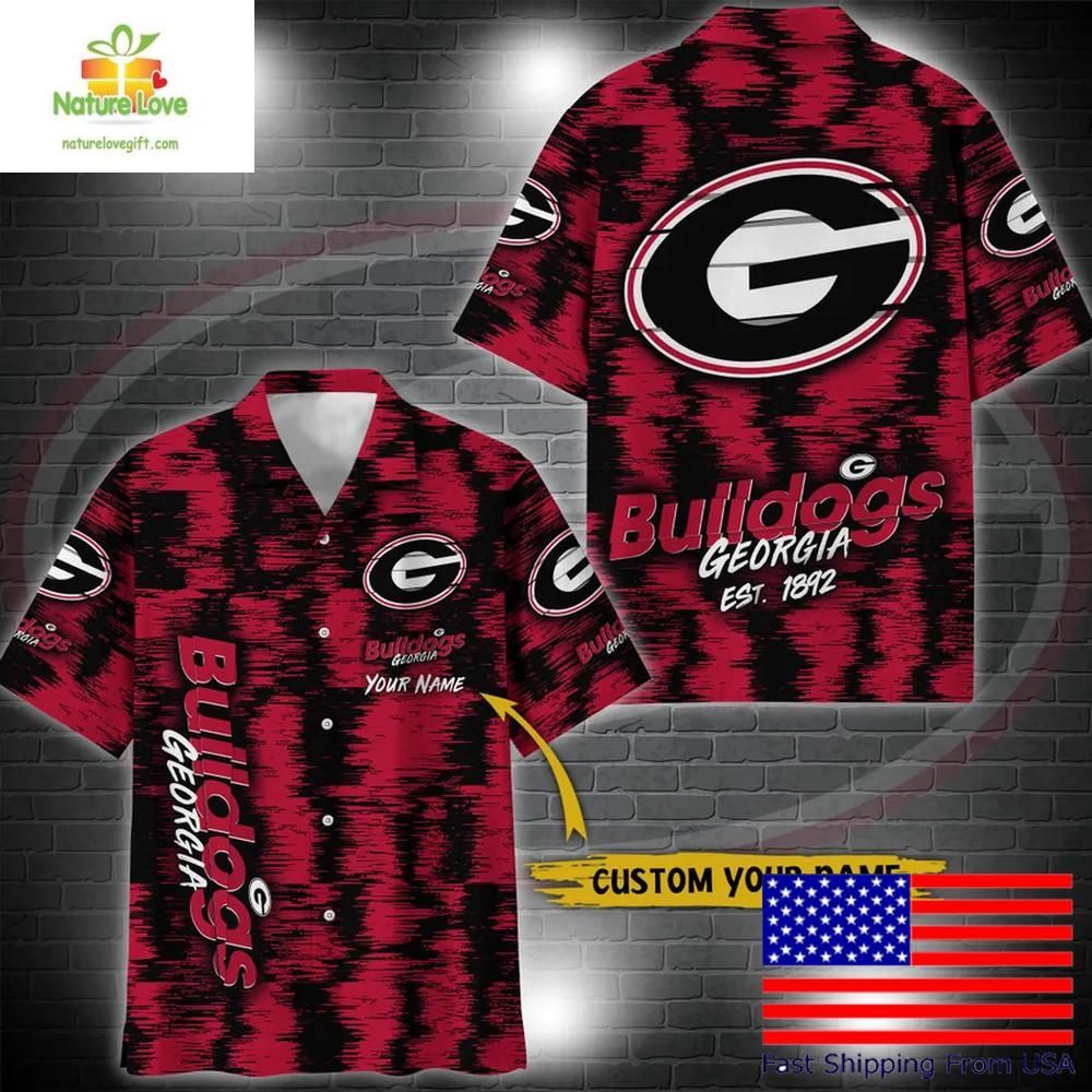 Georgia Bulldogs Hawaiian Shirt Custom Ikat Design for Fans