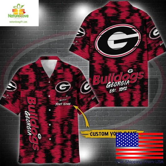 Georgia Bulldogs Hawaiian Shirt Custom Ikat Design for Fans