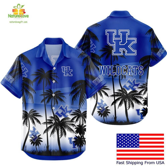 Kentucky Wildcats Hawaiian Shirt Coconut Forest Tropical Fan Style