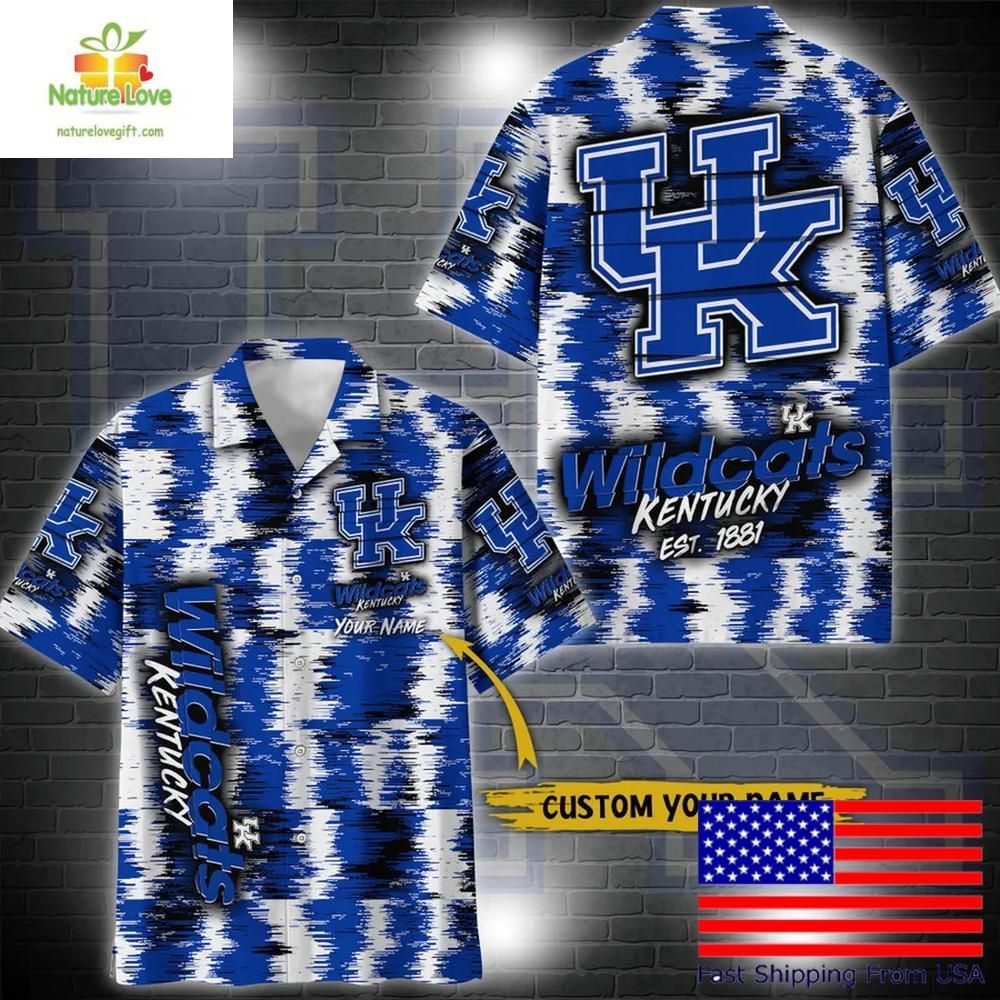 Kentucky Wildcats Ikat Hawaiian Shirt for Fans