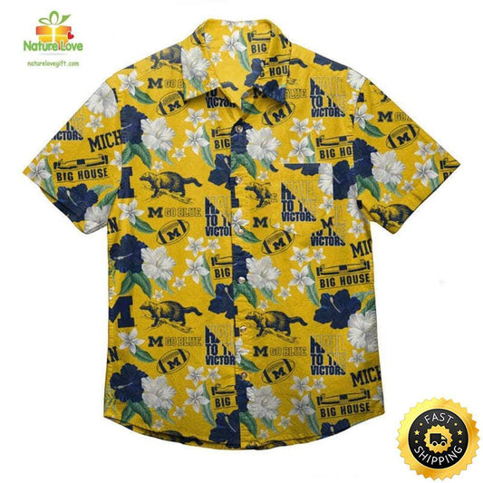 Michigan Wolverines Hawaiian Shirt Gift for Beach NCAA Fans