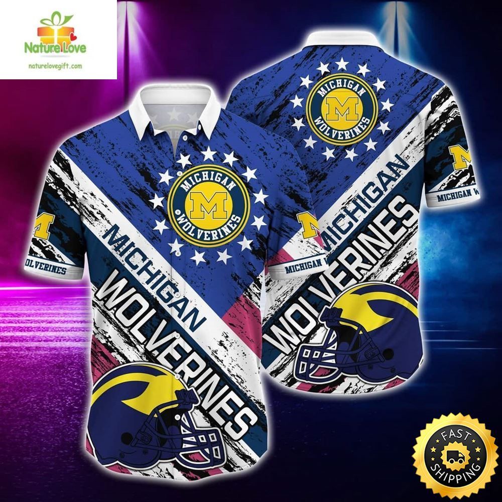 Michigan Wolverines Hawaiian Shirt NCAA Beach Gift