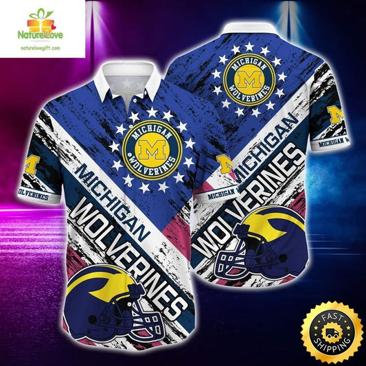 Michigan Wolverines Hawaiian Shirt NCAA Beach Gift