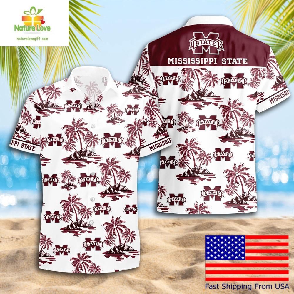 Mississippi State Bulldogs Hawaiian Shirt Coconut Tree Logo