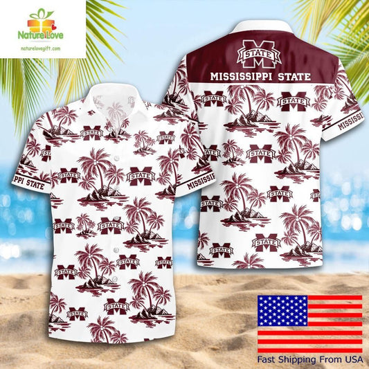 Mississippi State Bulldogs Hawaiian Shirt Coconut Tree Logo