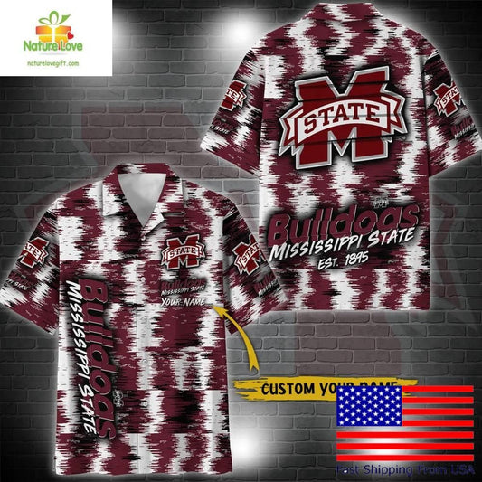 Mississippi State Bulldogs Ikat Hawaiian Shirt for Fans