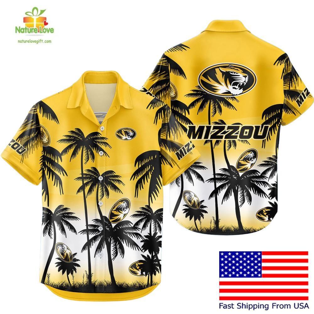 Missouri Tigers Hawaiian Shirt NCAA Tropical Coconut Forest Fan