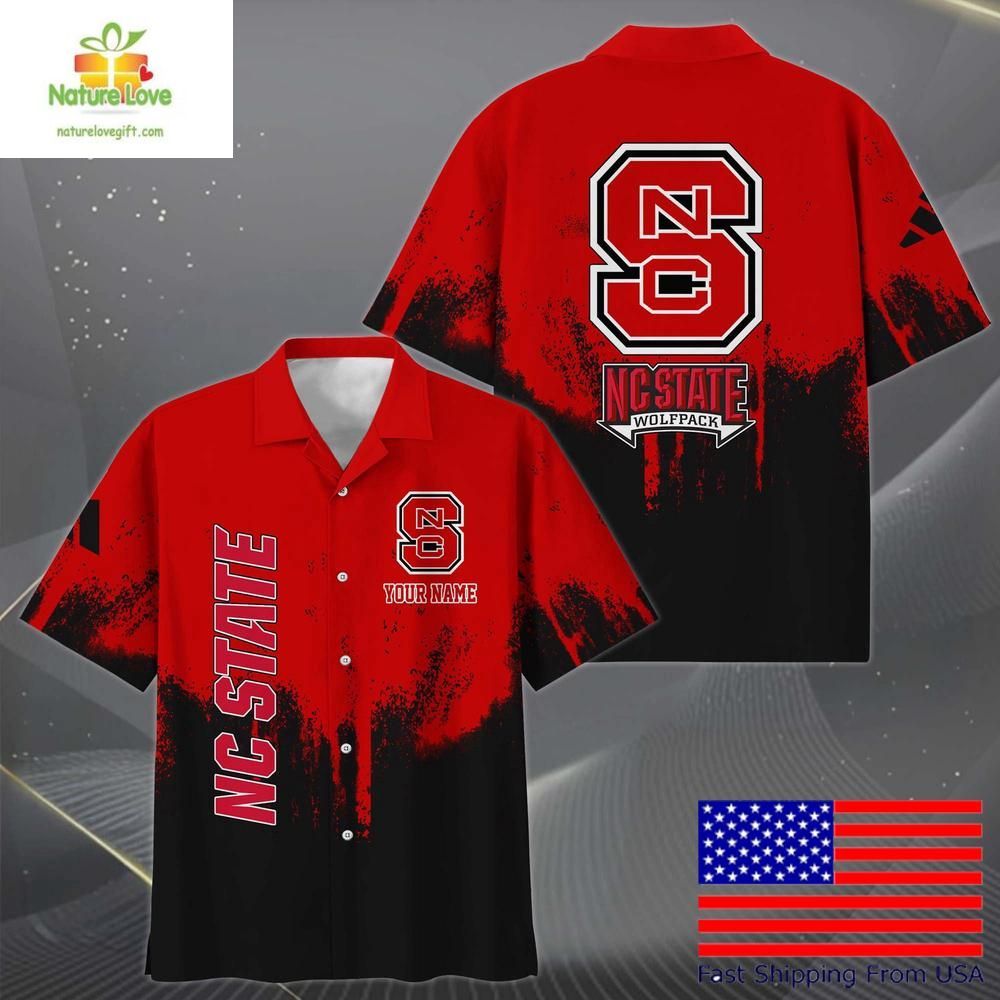 NC State Wolfpack Paint Splatter Hawaiian Shirt for Fans