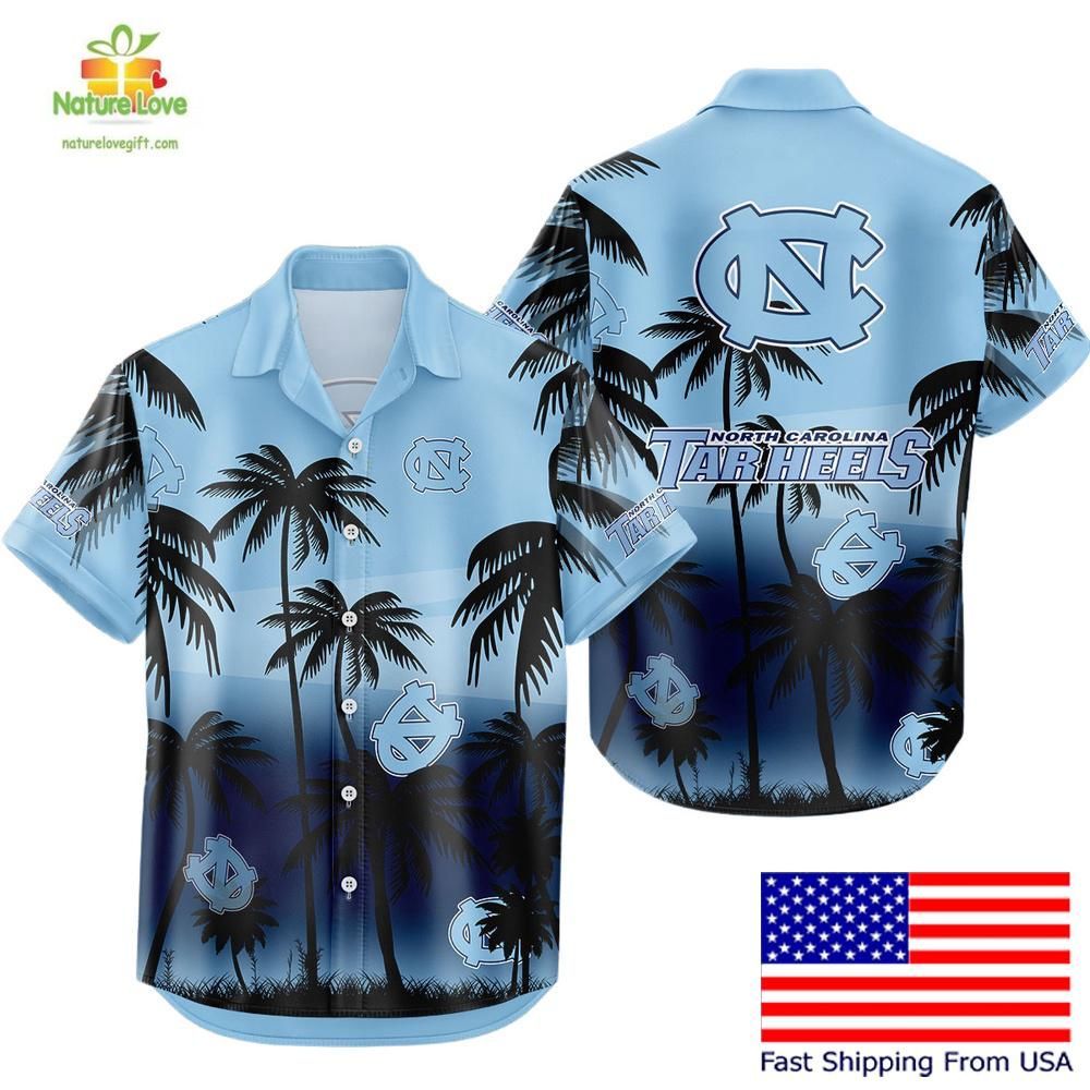 NCAA Tar Heels Hawaiian Shirt Coconut Forest Tropical Fan Style