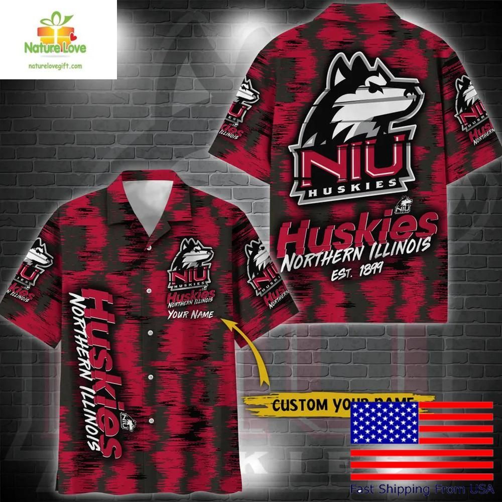 Northern Illinois Huskies Ikat Hawaiian Shirt for Fans