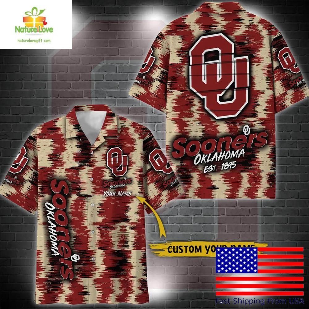 Oklahoma Sooners Ikat Hawaiian Shirt for Fans