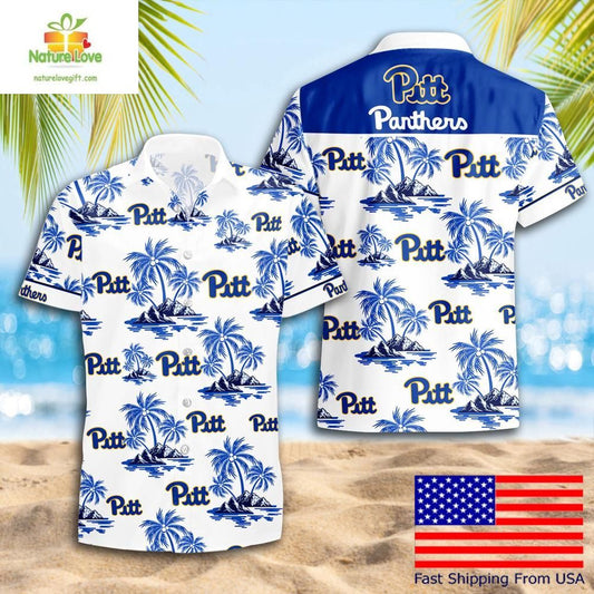 Pittsburgh Panthers Hawaiian Shirt NCAA Coconut Tree Logo Summer